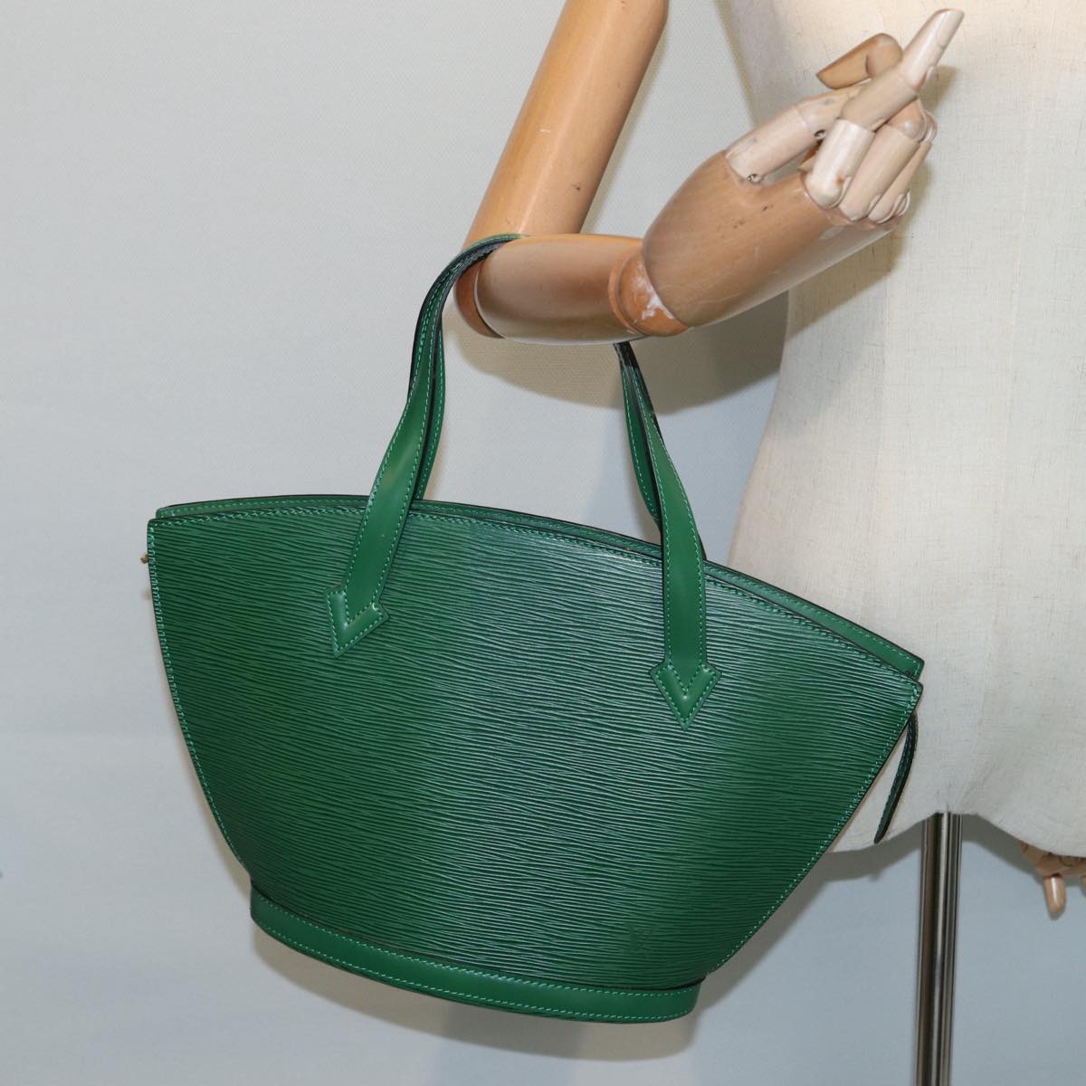 Louis Vuitton Saint Jacques, Green, Leather, handbag