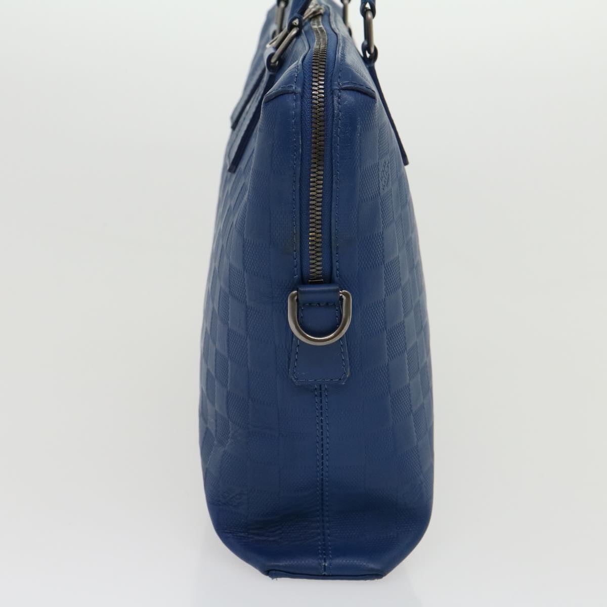 Louis Vuitton Porte documents Jour, Blue, Leather, handbag