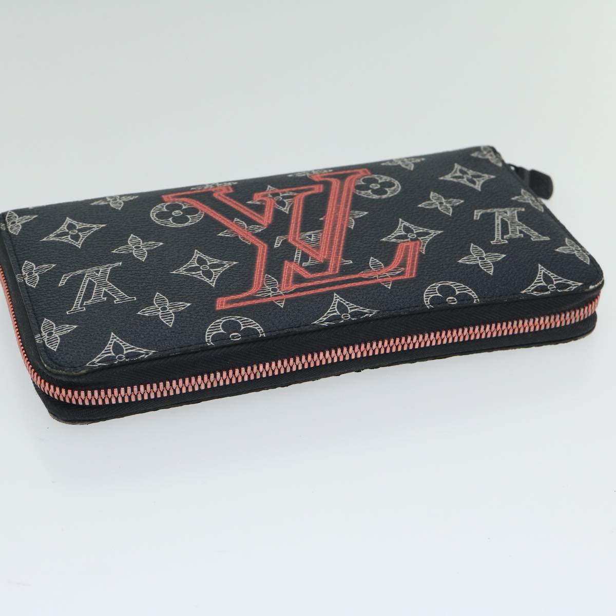 Louis Vuitton Zippy organizer, Black, Canvas, wallet