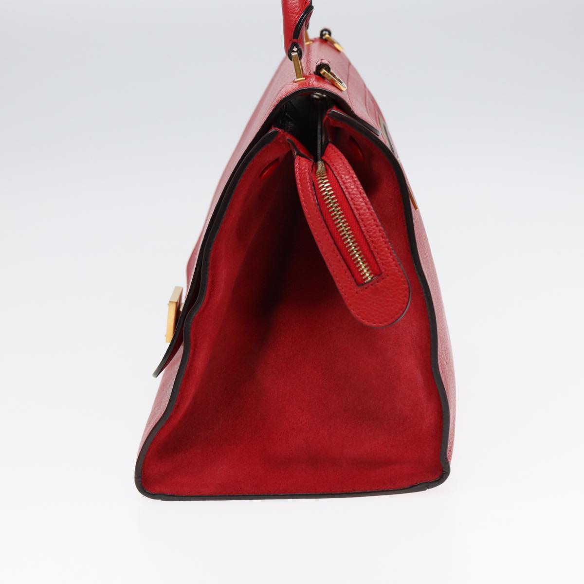 Céline Trapèze, Red, Leather, handbag