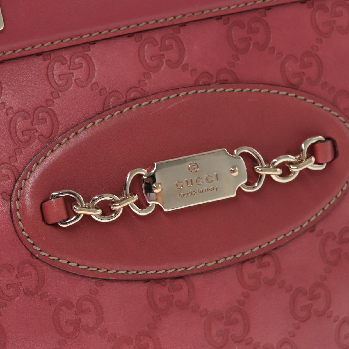 Gucci GG Signature, Pink, Leather, handbag