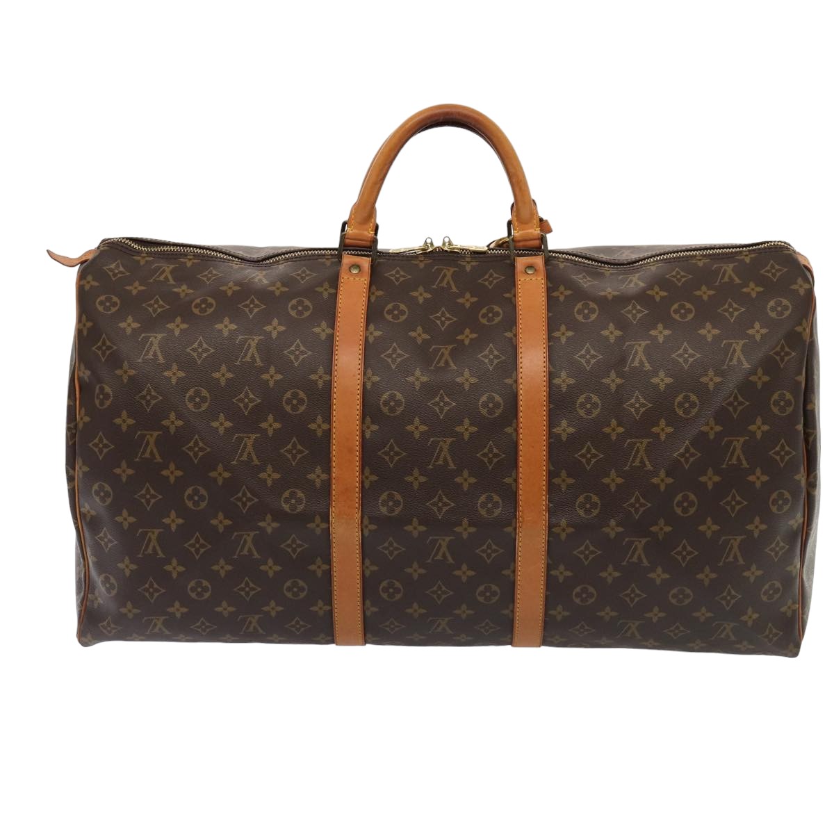 Louis Vuitton Keepall 60, Brown, Canvas, travel