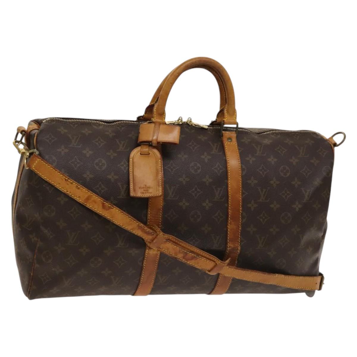 Louis Vuitton Keepall Bandouliere 50, Brown, Canvas, travel