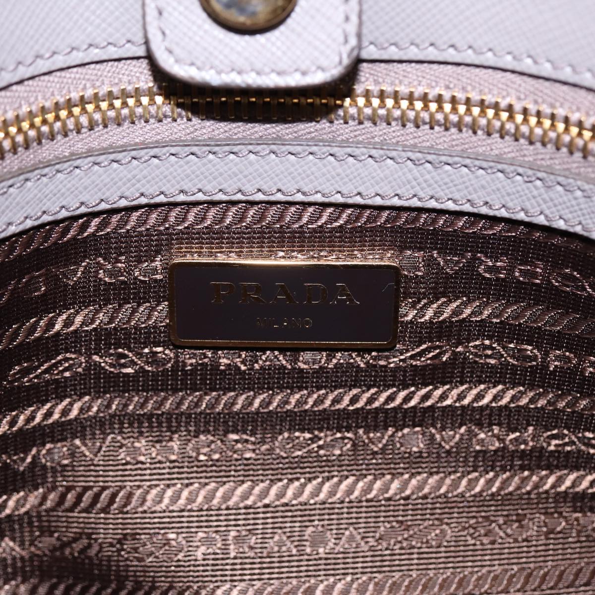 Prada Galleria, Grey, Leather, handbag