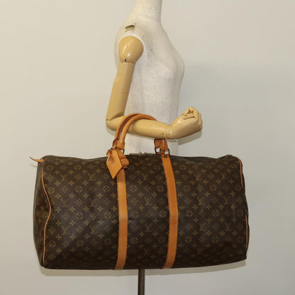 Louis Vuitton Keepall 60, Brown, Canvas, travel