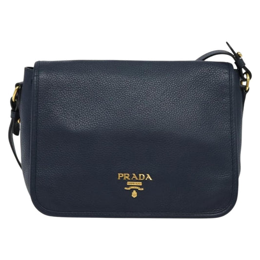 Prada Vitello, Navy, Leather, shoulder