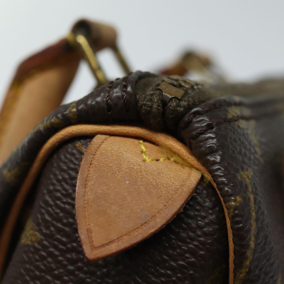 Louis Vuitton Nano Speedy, Brown, Canvas, handbag
