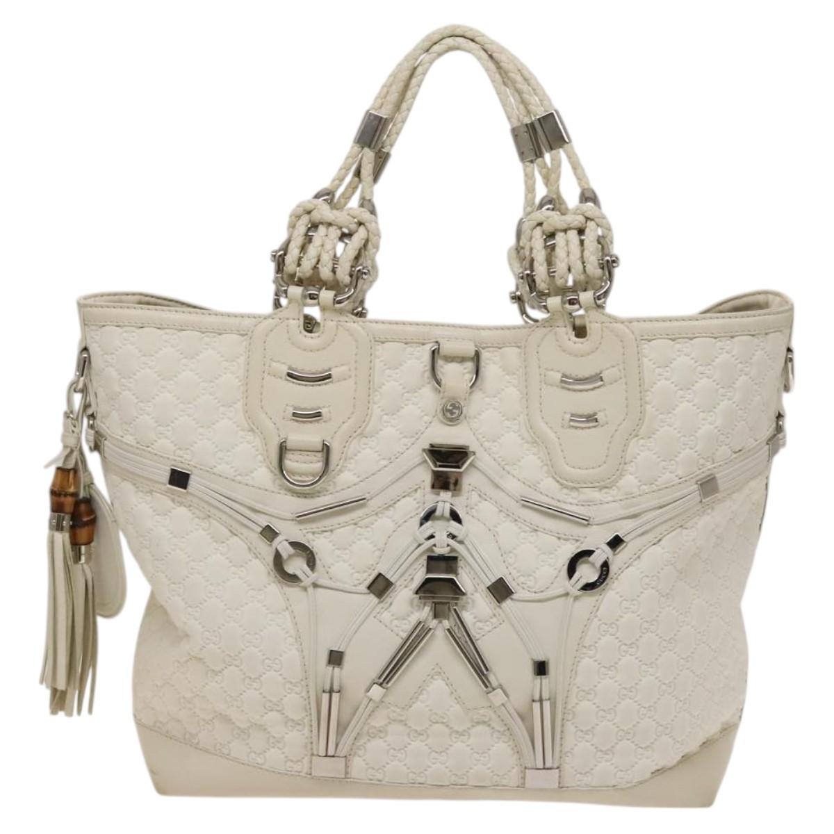Gucci Horsebit, White, Leather, handbag