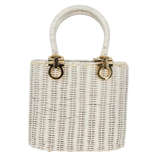 Salvatore Ferragamo Gancini, White, Leather, handbag