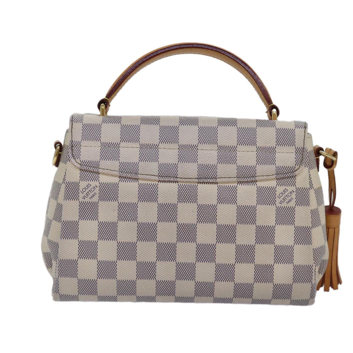 Louis Vuitton Croisette, White, Canvas, handbag