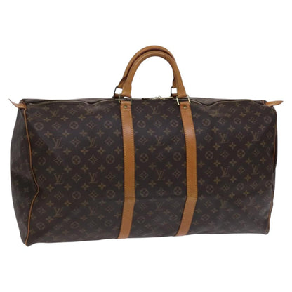 Louis Vuitton Keepall 60, Brown, Canvas, travel
