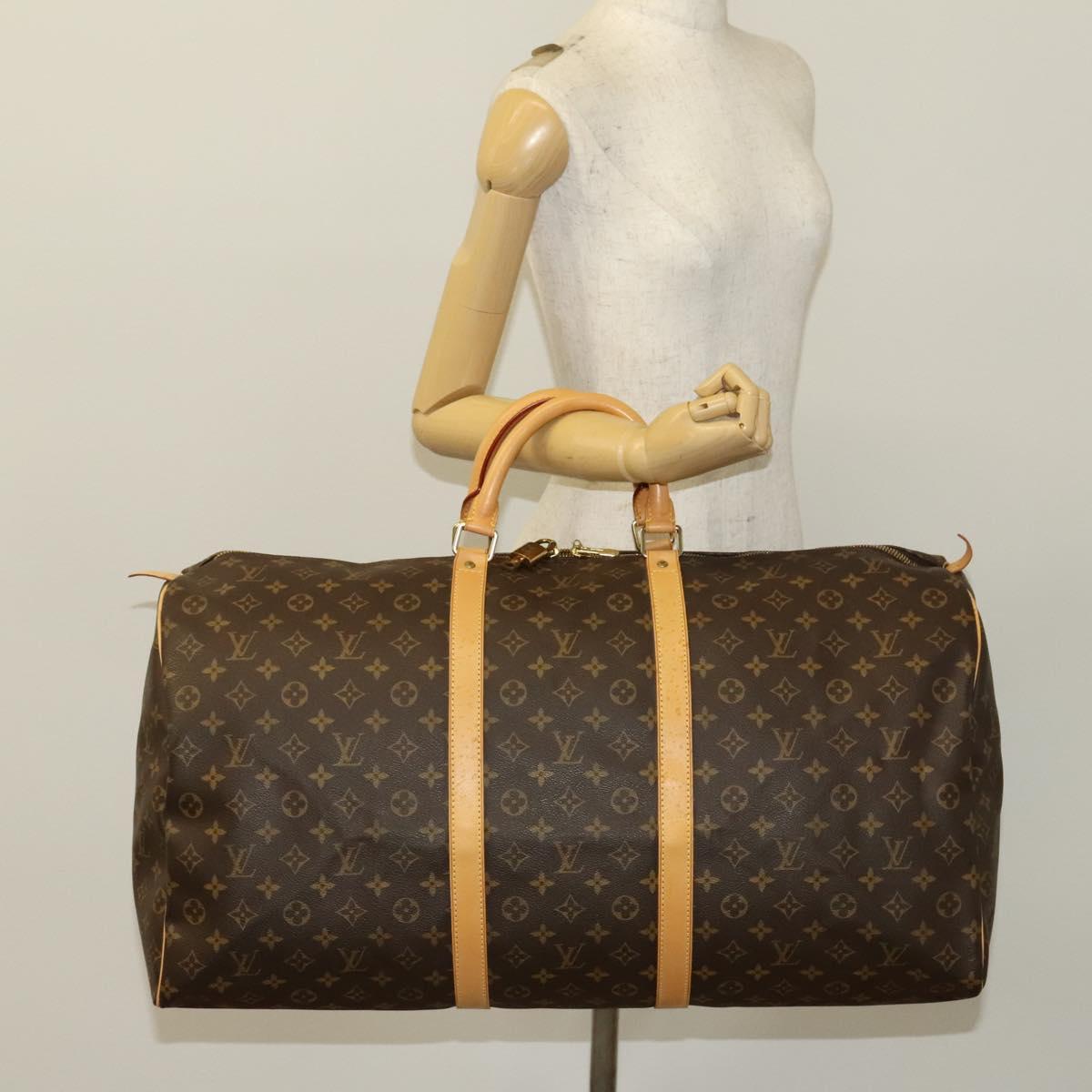 Louis Vuitton Keepall 60, Brown, Canvas, travel