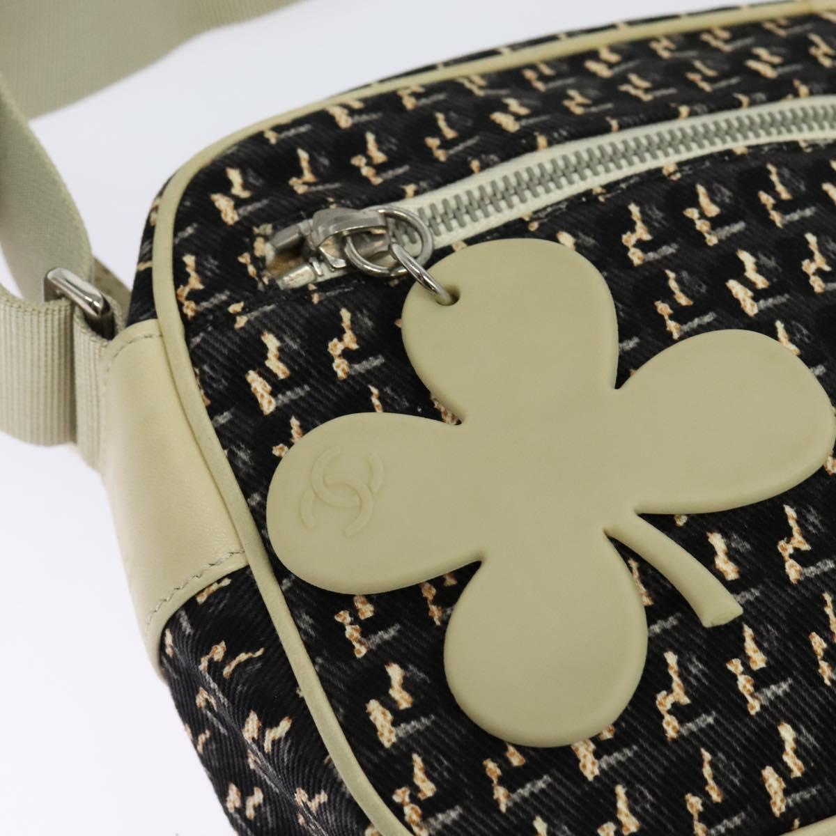 Chanel Clover, Black, Canvas, shoulder