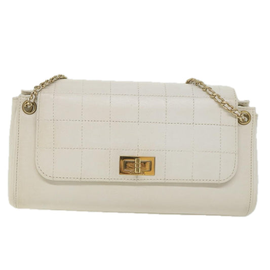 Chanel Flap bag, White, Leather, shoulder