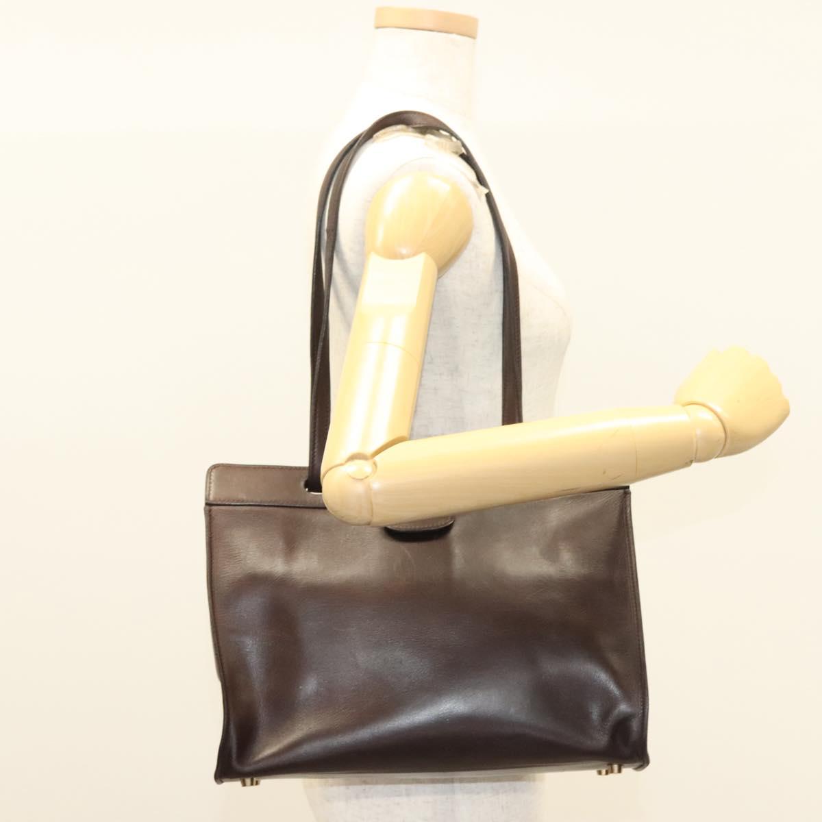 Hermès, Brown, Leather, shoulder
