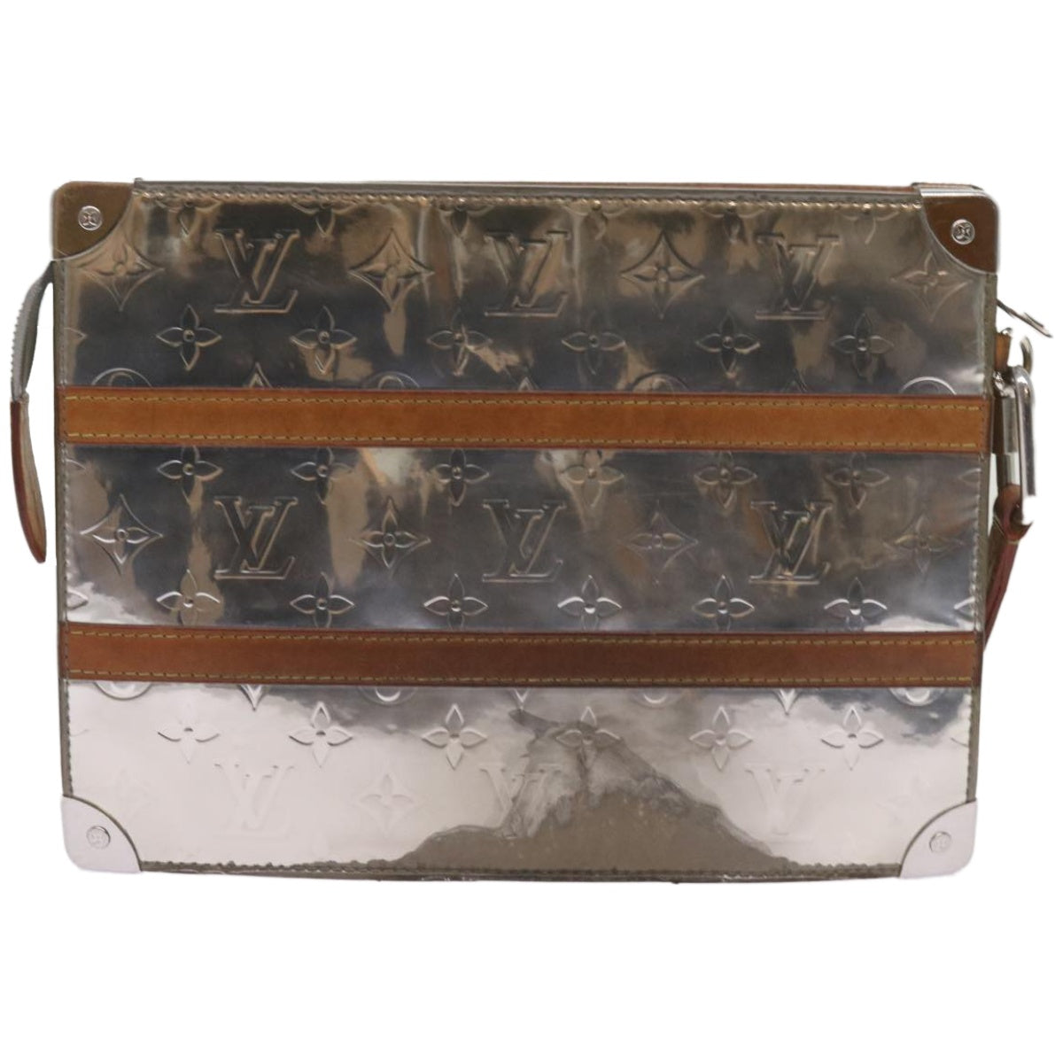 Louis Vuitton Trunk, Silver, Canvas, clutch