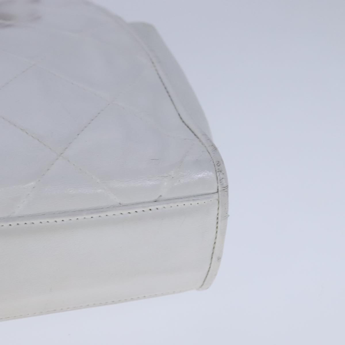 Chanel Cc, White, Leather, shoulder