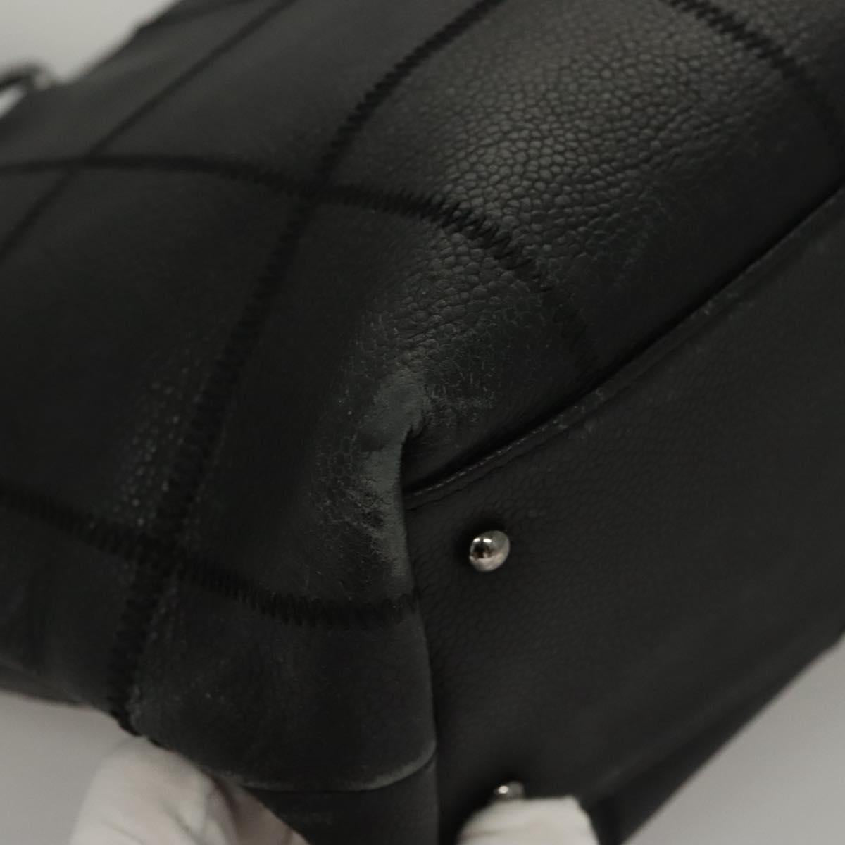 Chanel Chocolate bar, Black, Leather, tote