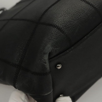 Chanel Chocolate bar, Black, Leather, tote