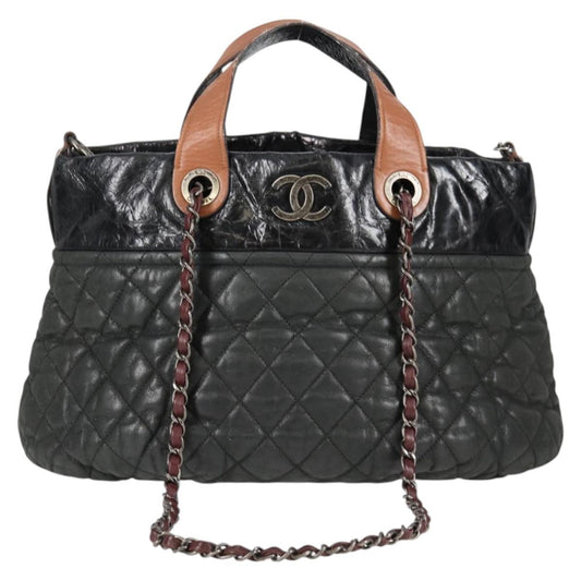Chanel Cabas, Khaki, Leather, handbag