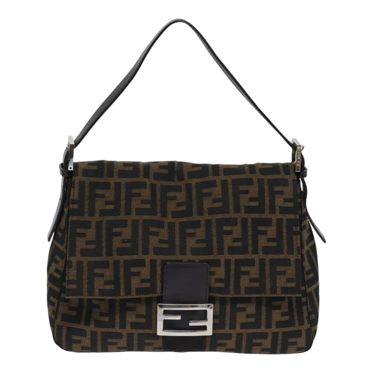 Fendi Mamma Baguette, Brown, Canvas, shoulder