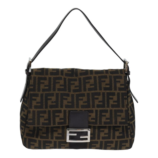 Fendi Mamma Baguette, Brown, Canvas, shoulder