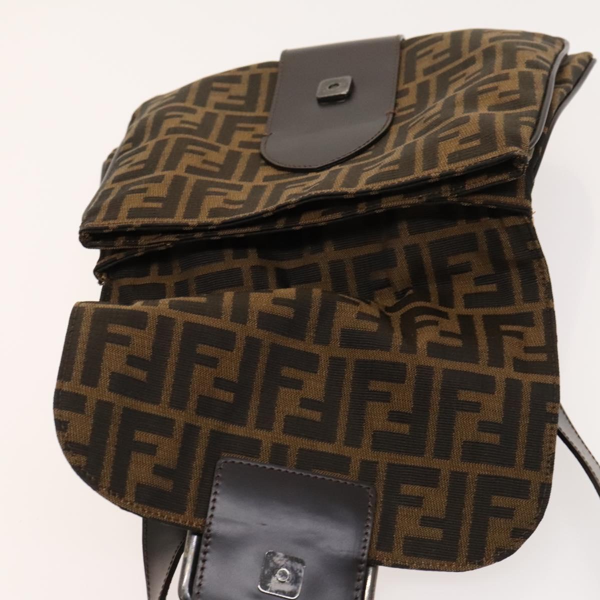 Fendi Zucca, Brown, Canvas, shoulder