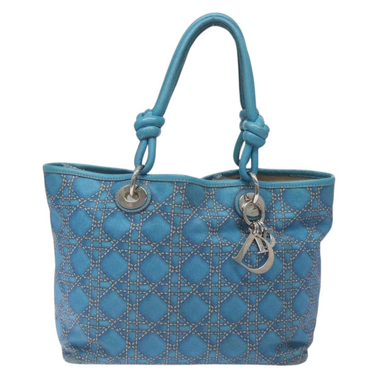 Dior Lady Dior, Blue, Canvas, handbag