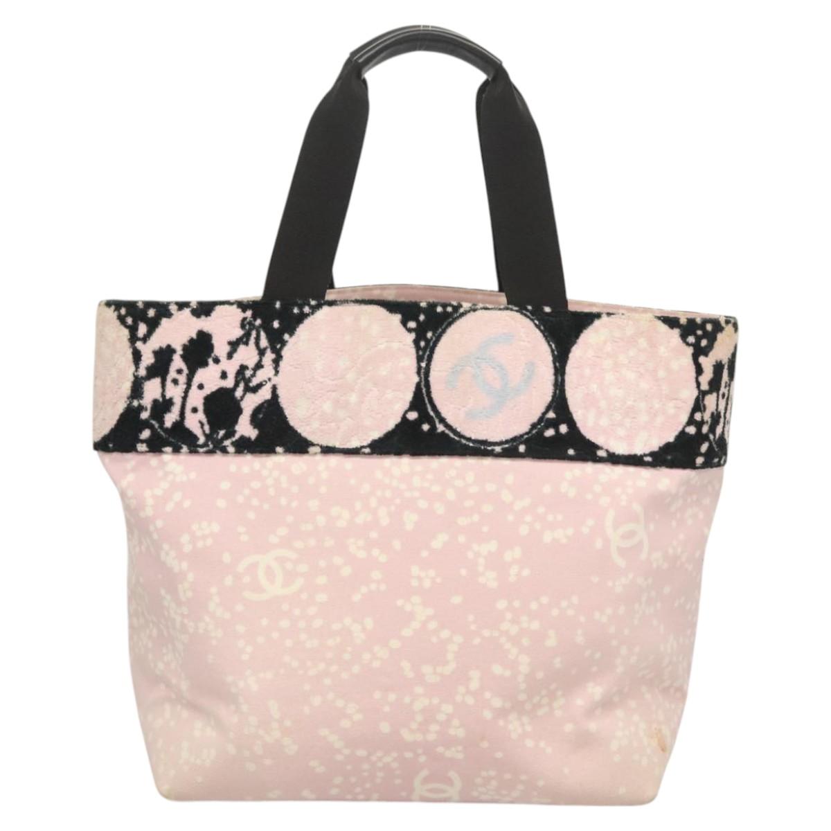 Chanel Logo CC, Pink, Canvas, tote