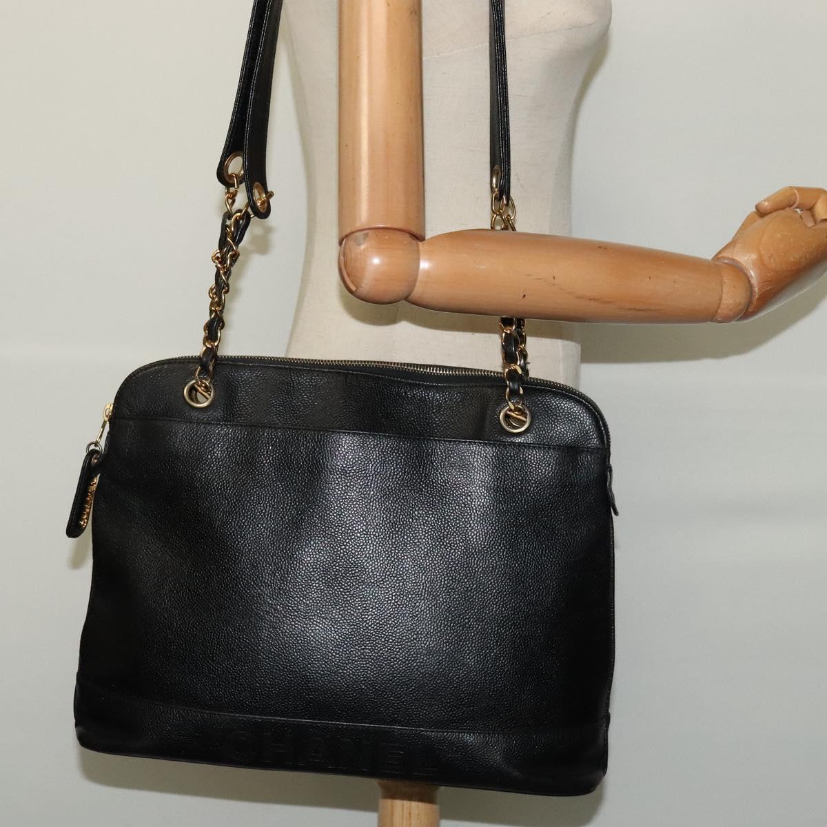 Chanel Cc, Black, Leather, shoulder
