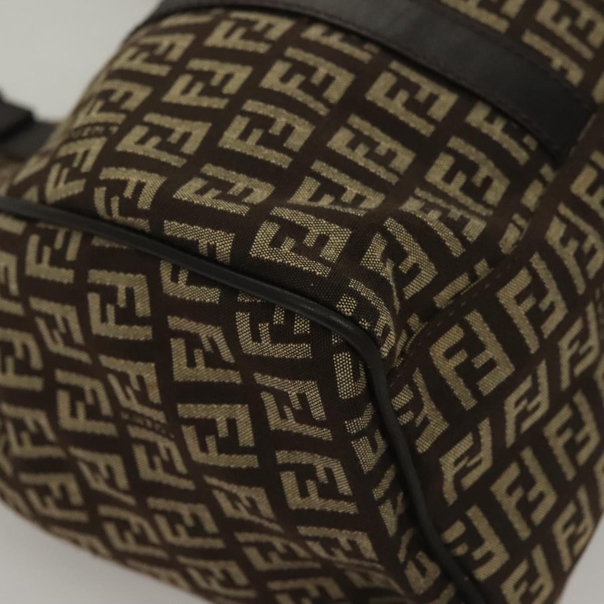 Fendi Zucchino, Brown, Canvas, shoulder
