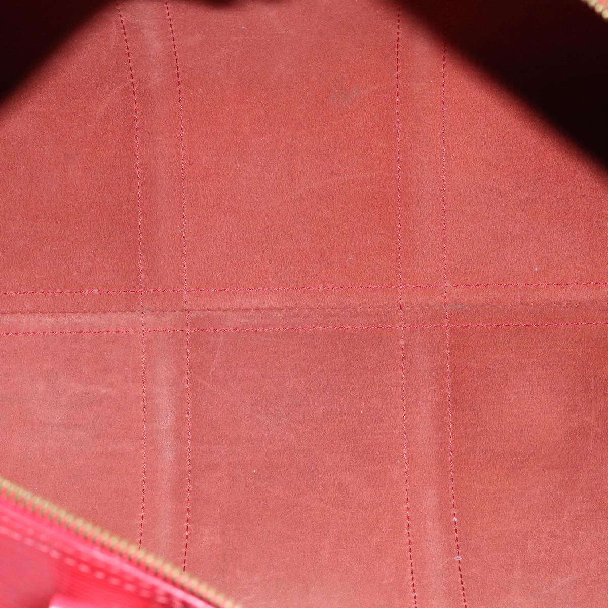 Louis Vuitton Keepall 45, Red, Leather, travel