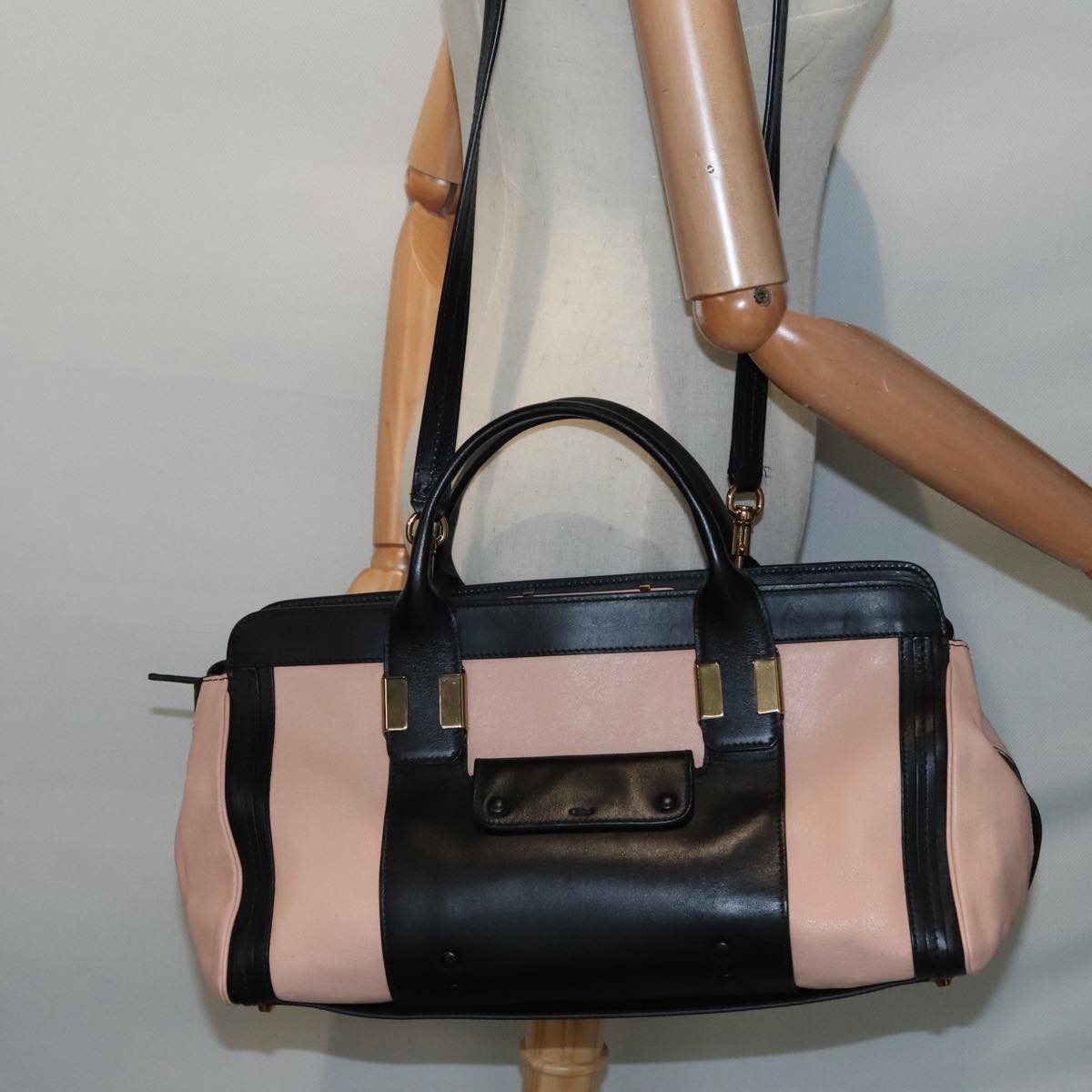 Chloé Alice, Black, Leather, handbag