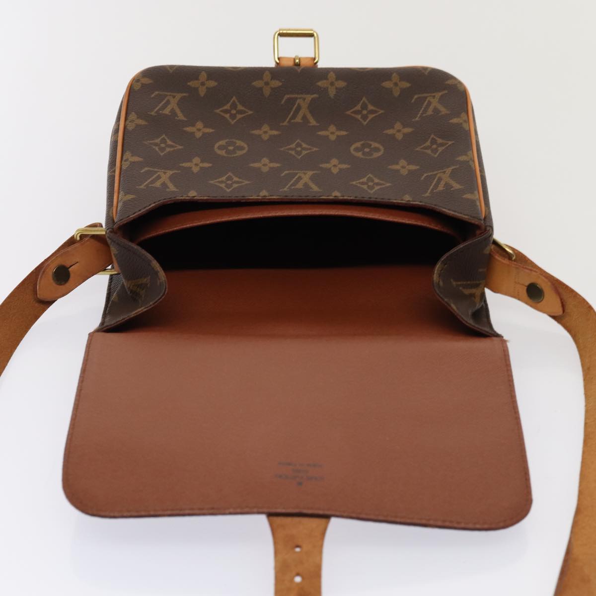 Louis Vuitton Cartouchière, Brown, Canvas, shoulder