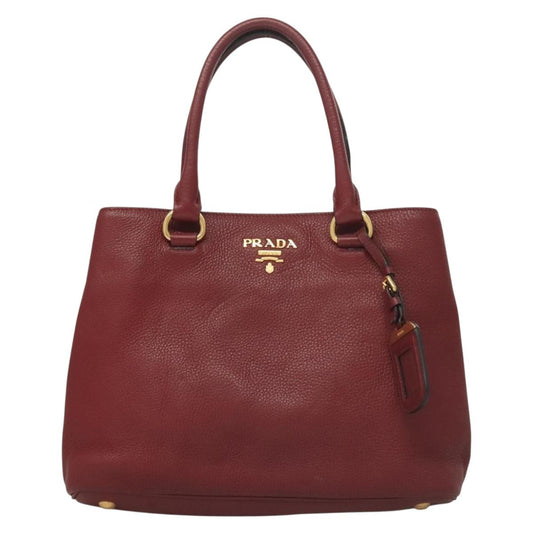 Prada Vitello, Burgundy, Leather, handbag