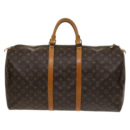 Louis Vuitton Keepall 55, Brown, Canvas, travel
