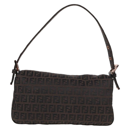 Fendi Baguette, Brown, Canvas, shoulder