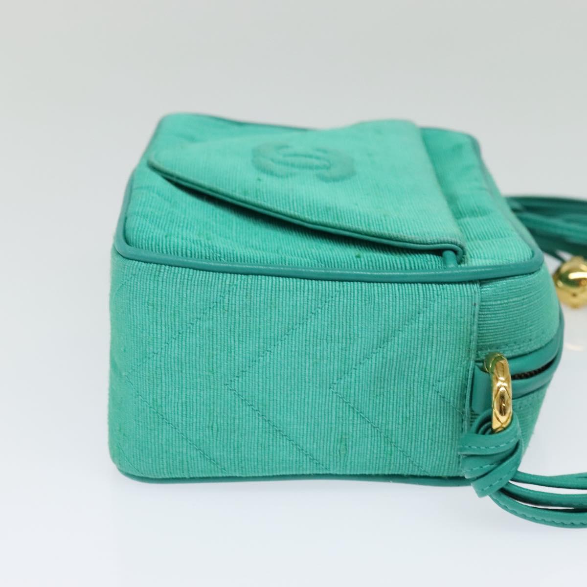 Chanel Camera, Green, Canvas, shoulder