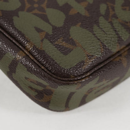 Louis Vuitton Pochette Accessoire, Brown, Canvas, clutch