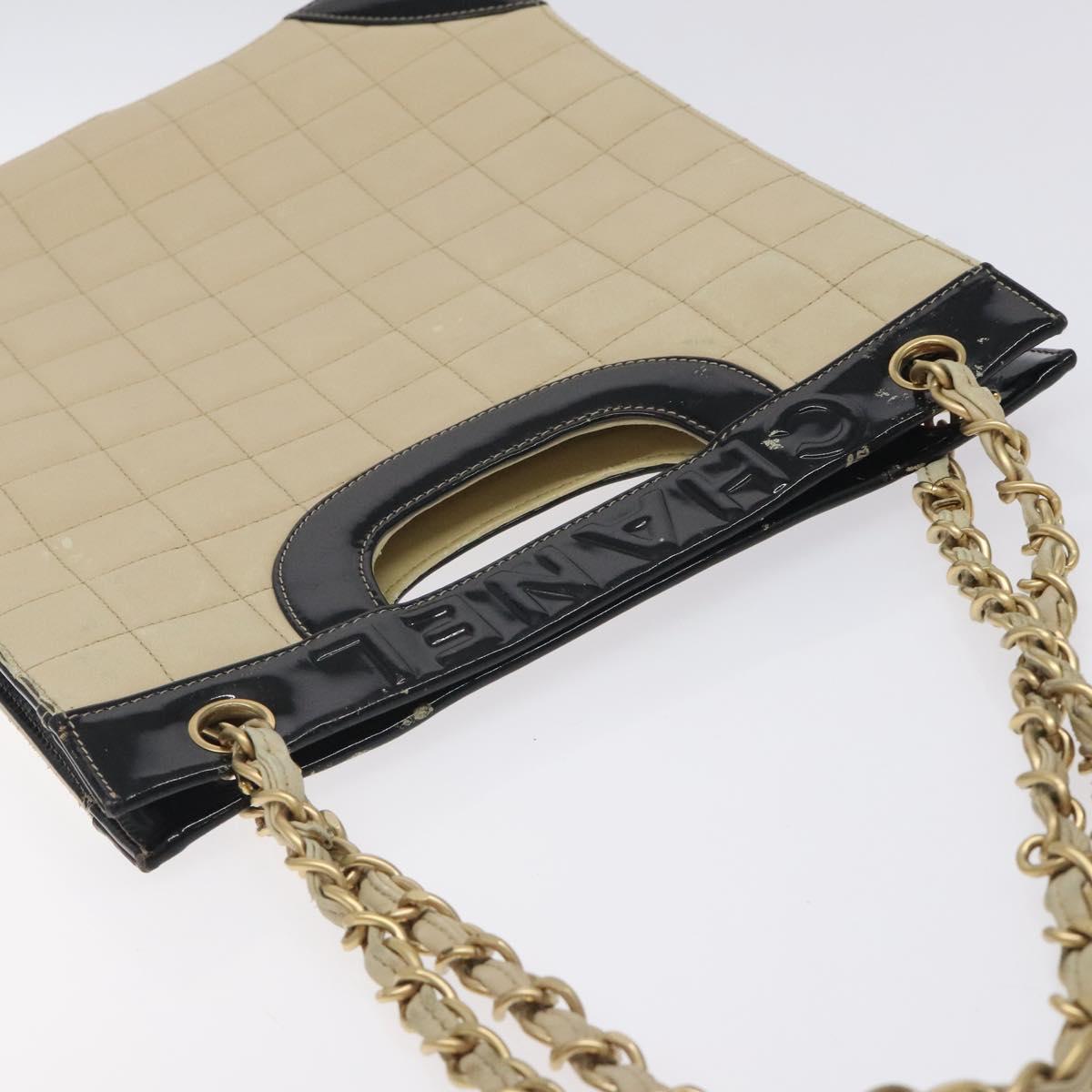 Chanel Chocolate bar, White, Leather, tote