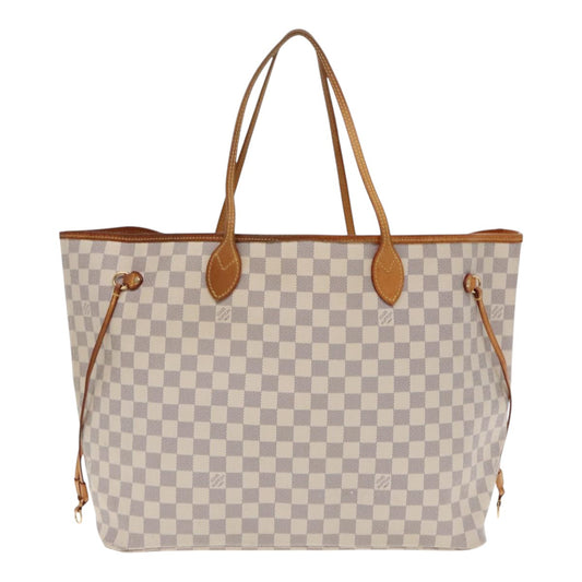 Louis Vuitton Neverfull GM, White, Canvas, tote