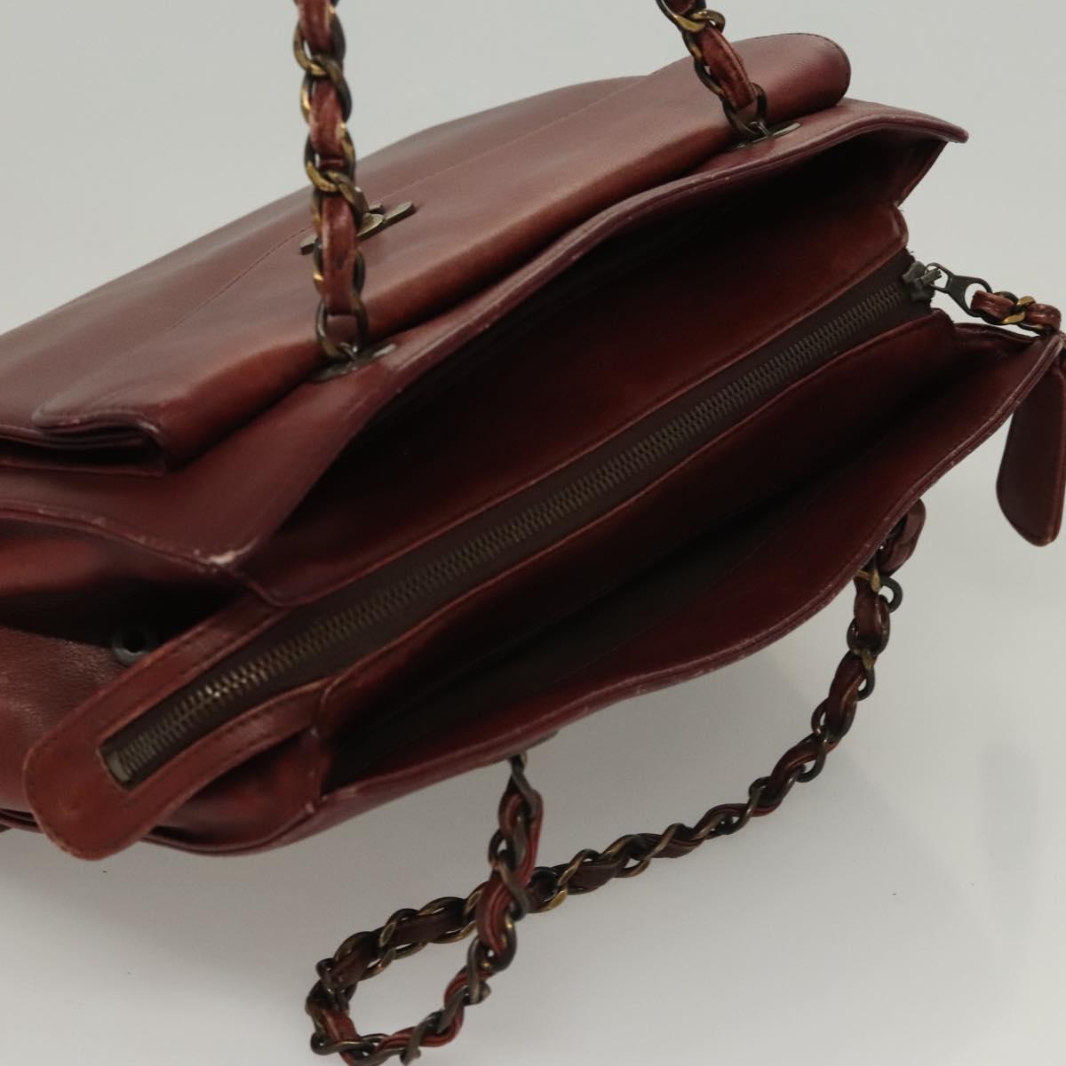 Chanel, Burgundy, Leather, handbag