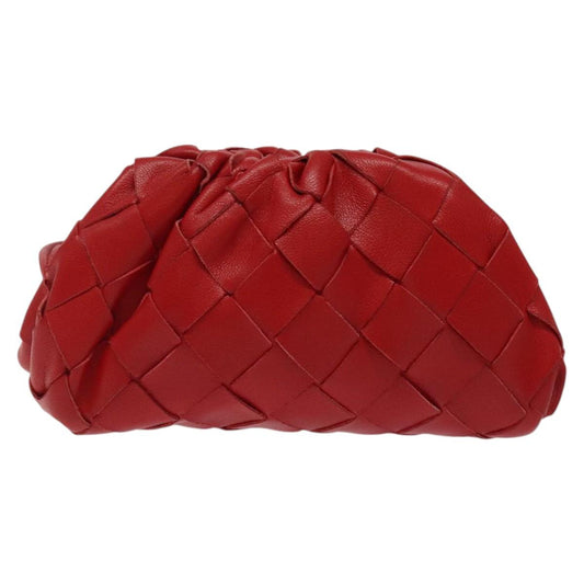 Bottega Veneta, Red, Leather, clutch