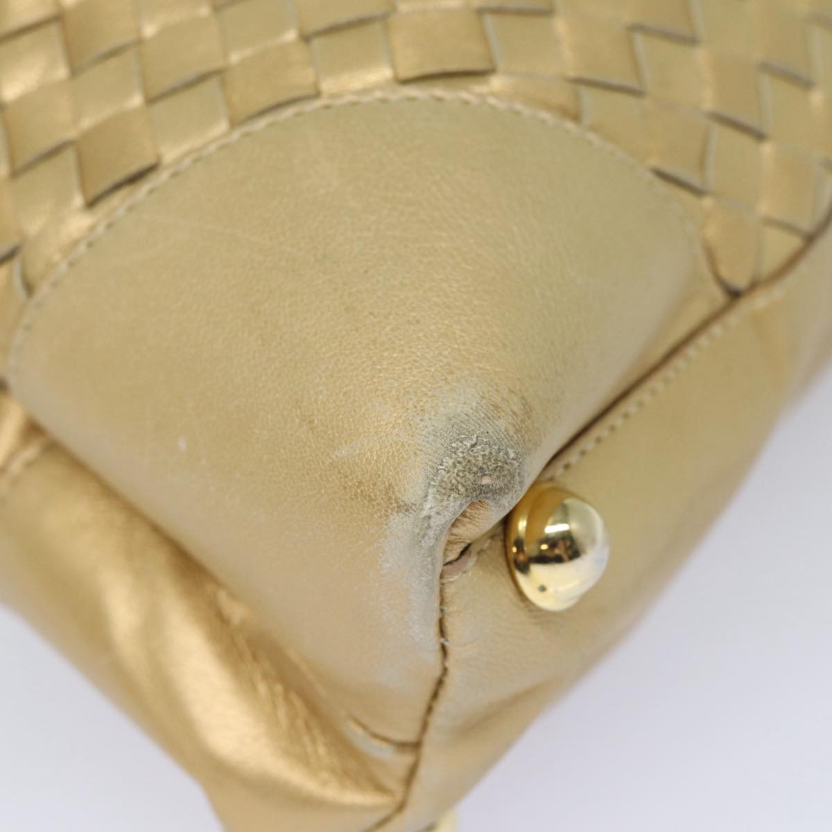 Bottega Veneta Intrecciato, Gold, Leather, handbag