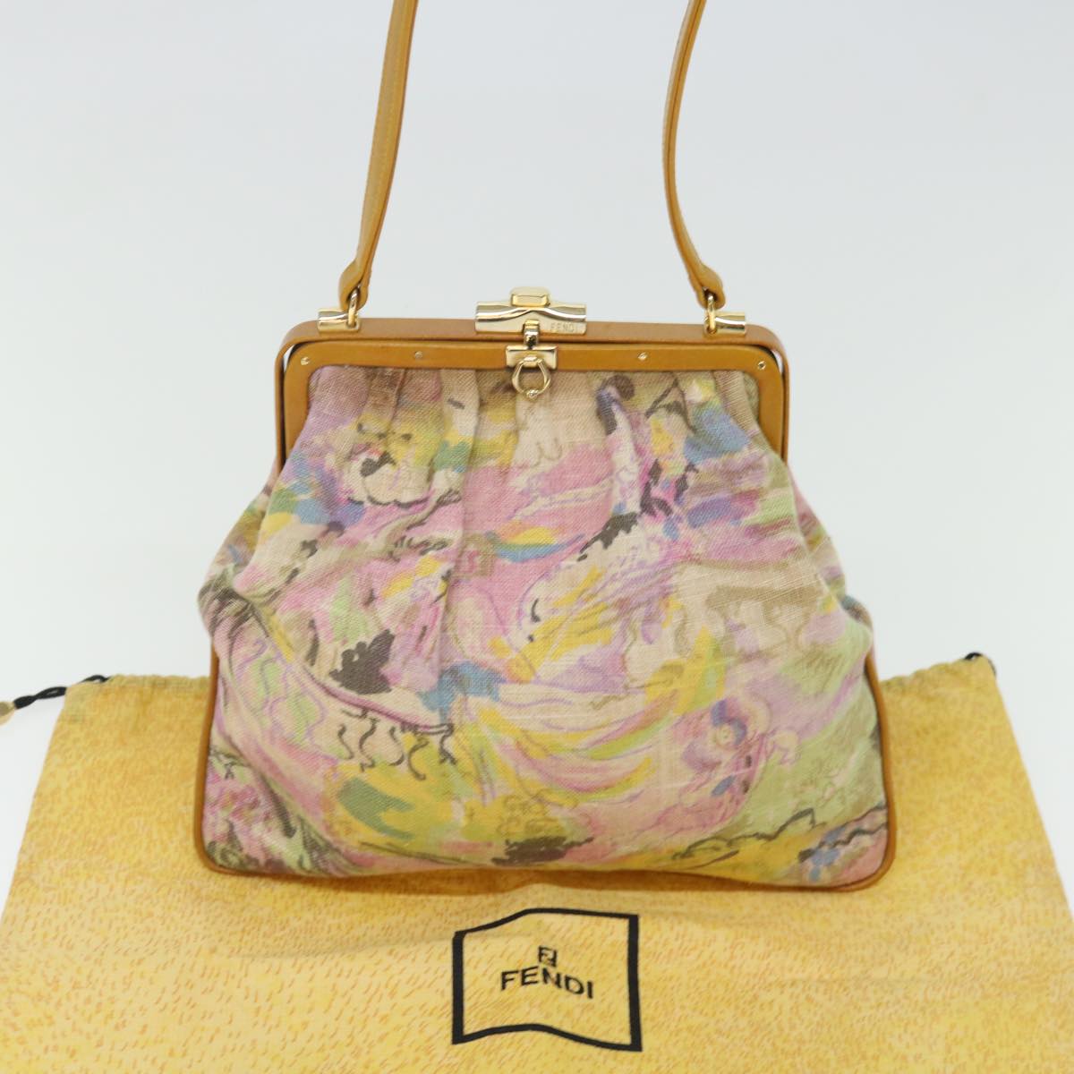 Fendi --, Beige, Canvas, shoulder