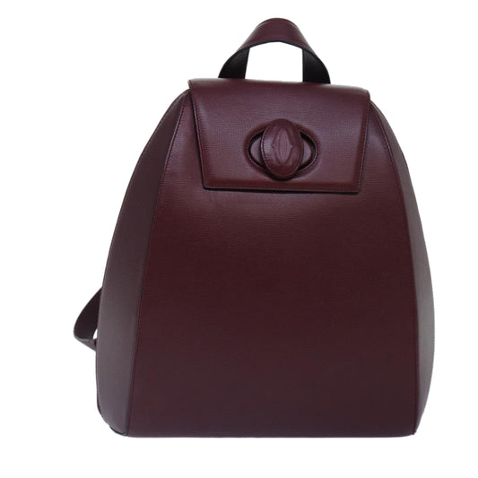 Cartier Must de Cartier, Burgundy, Leather, backpack