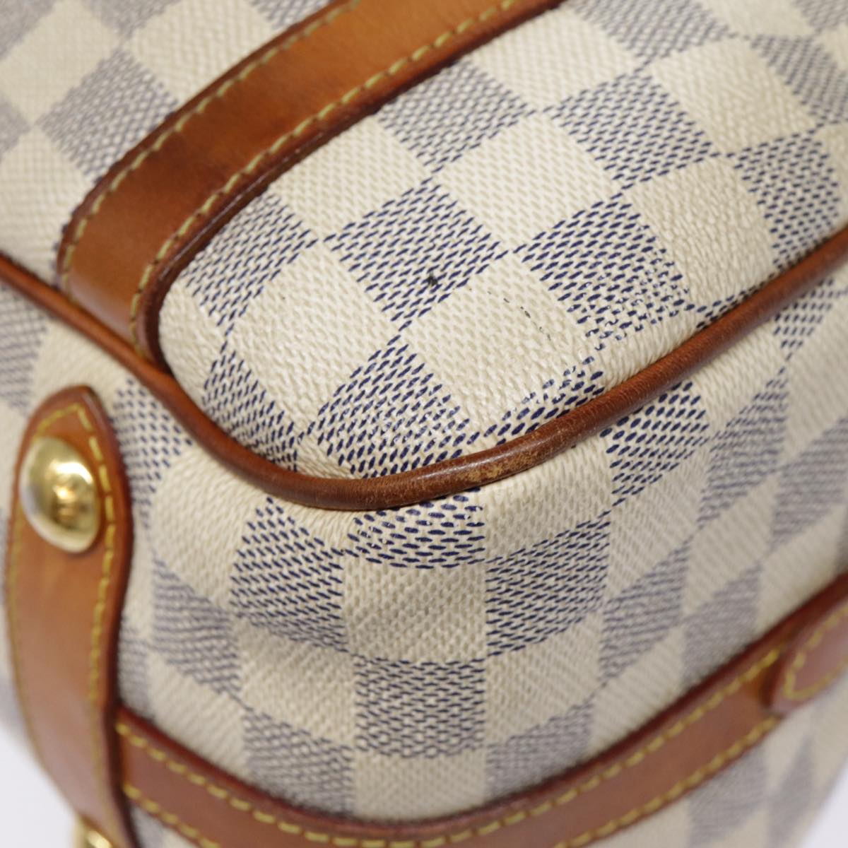 Louis Vuitton Stresa, White, Canvas, shoulder