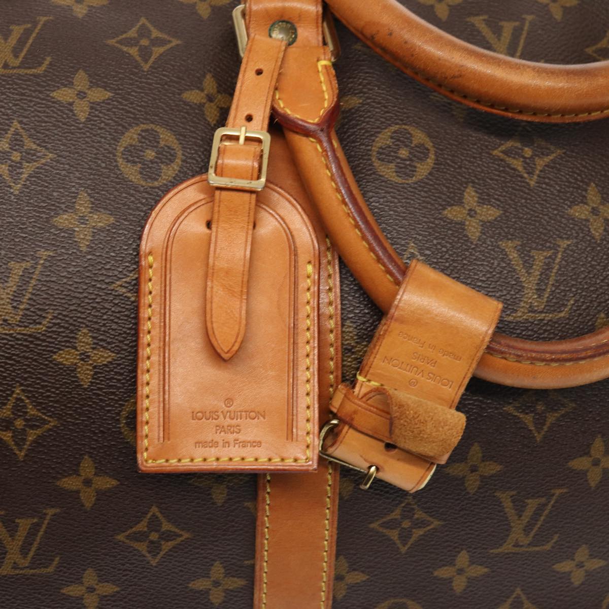 Louis Vuitton Keepall 60, Brown, Canvas, travel