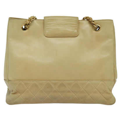 Chanel, Beige, Leather, shoulder