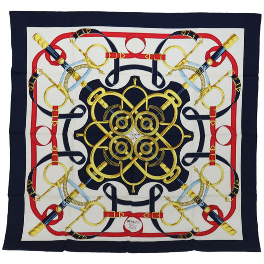 Hermès Carré 90, Navy, Silk, scarf